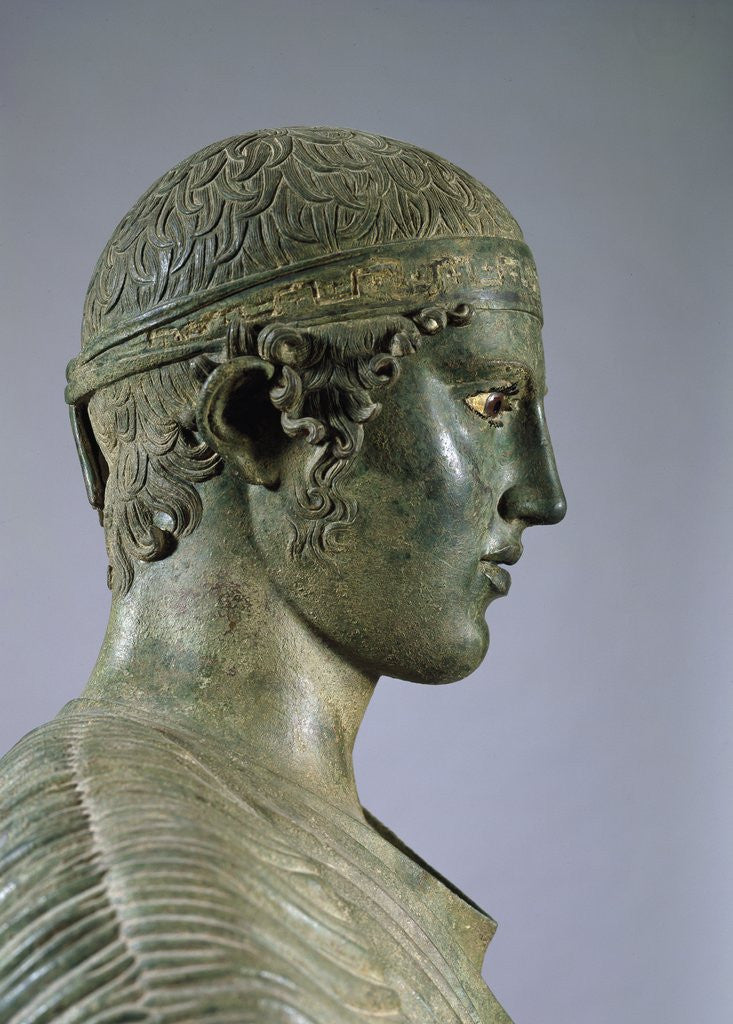 Detail of Detail of the Charioteer of Delphi, also known as Heniokhos by Anonymous