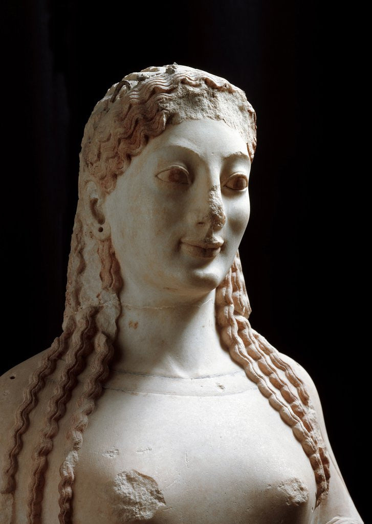 Detail of Kore, known as kore wearing a peplos by Anonymous