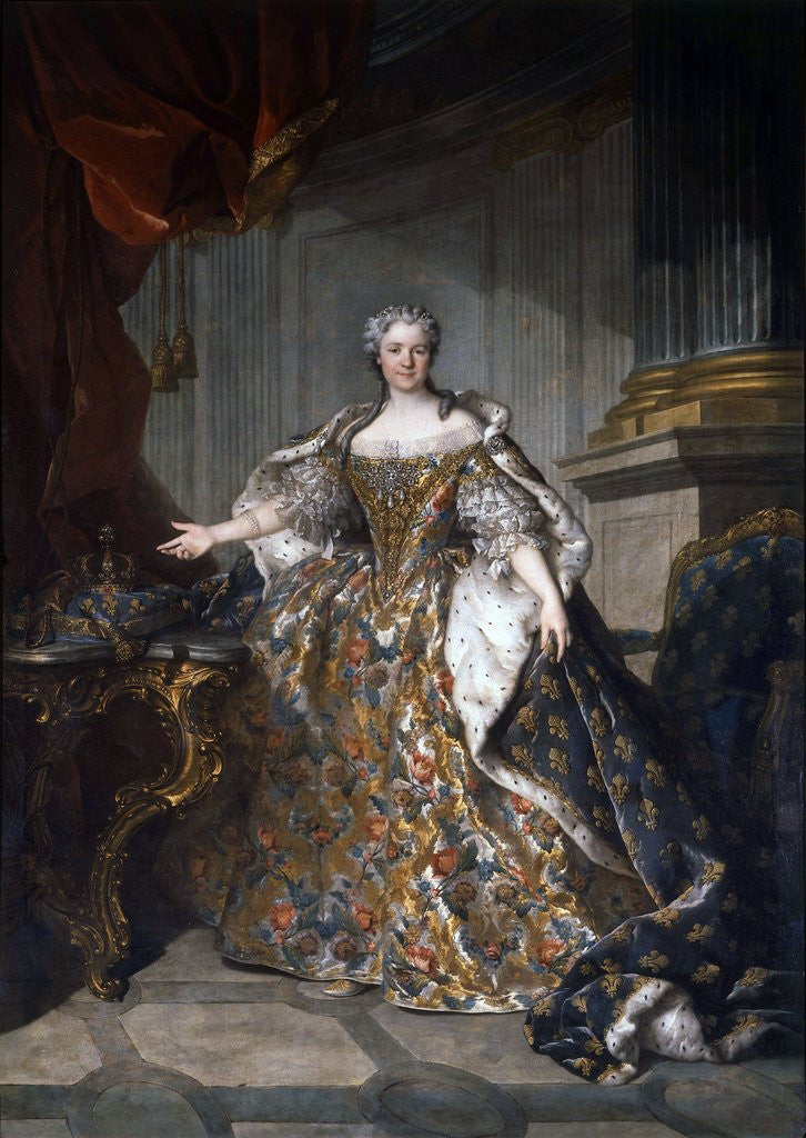 Detail of Portrait of Maria Leszczynska by Louis Tocque