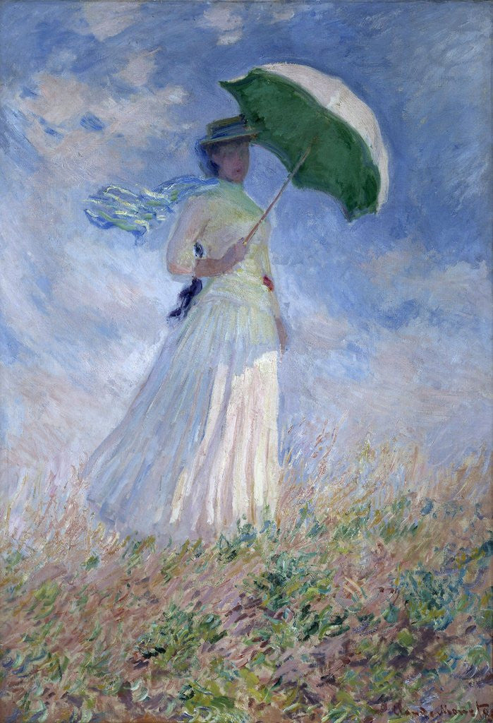 Detail of Woman with a Parasol Turned to the Right by Claude Monet