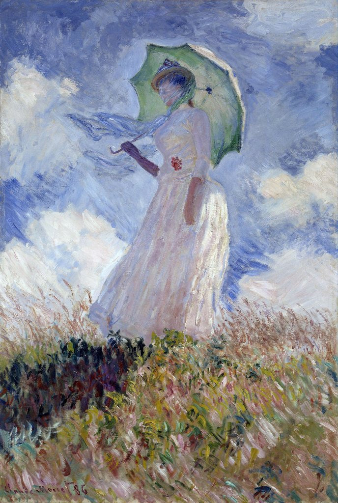 Detail of Woman with Parasol turned on the left by Claude Monet