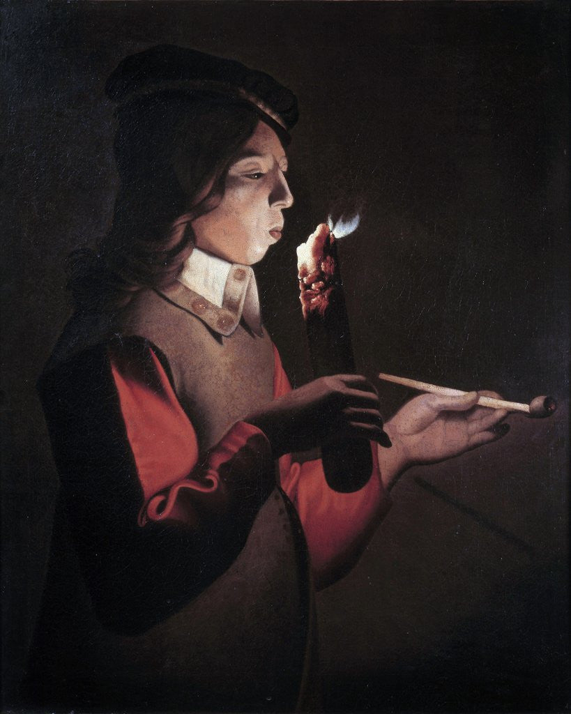 Detail of The Young Smoker by Georges de La Tour