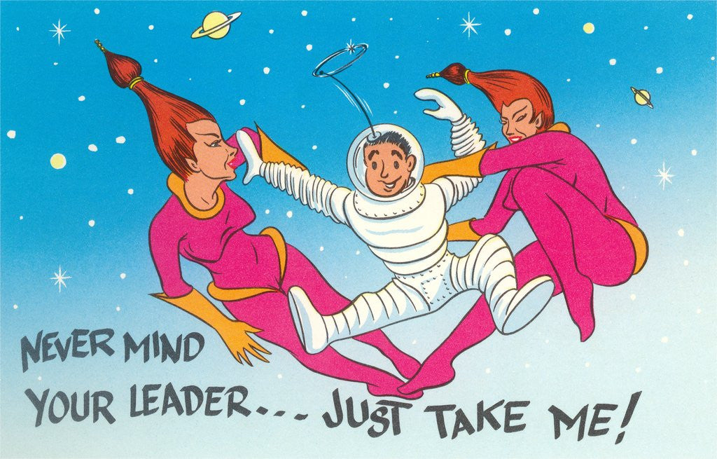 Detail of Extraterrestrial Vixens Fighting Over Astronaut by Anonymous