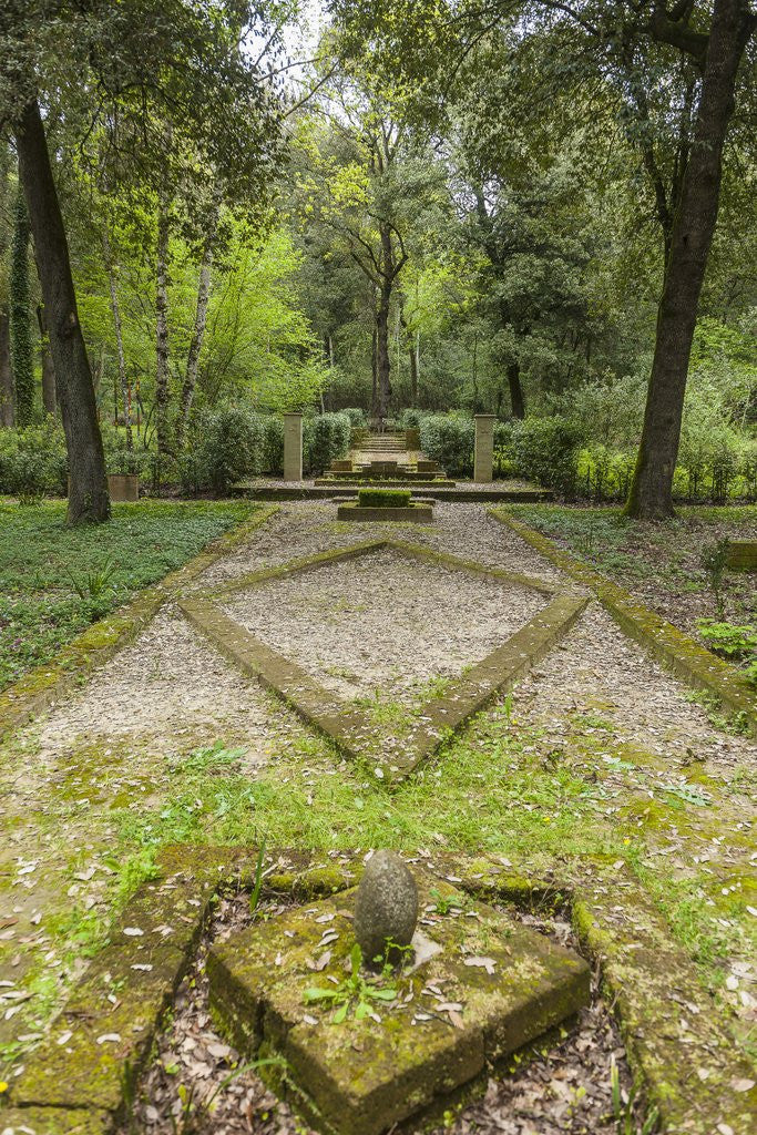 Detail of Bosco della Ragnaia, garden created by Sheppard Craige