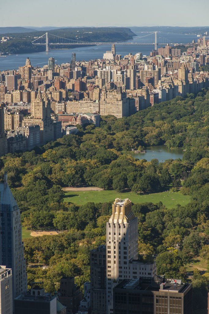Detail of View of the town from Rockefeller Center Terrace by Anonymous