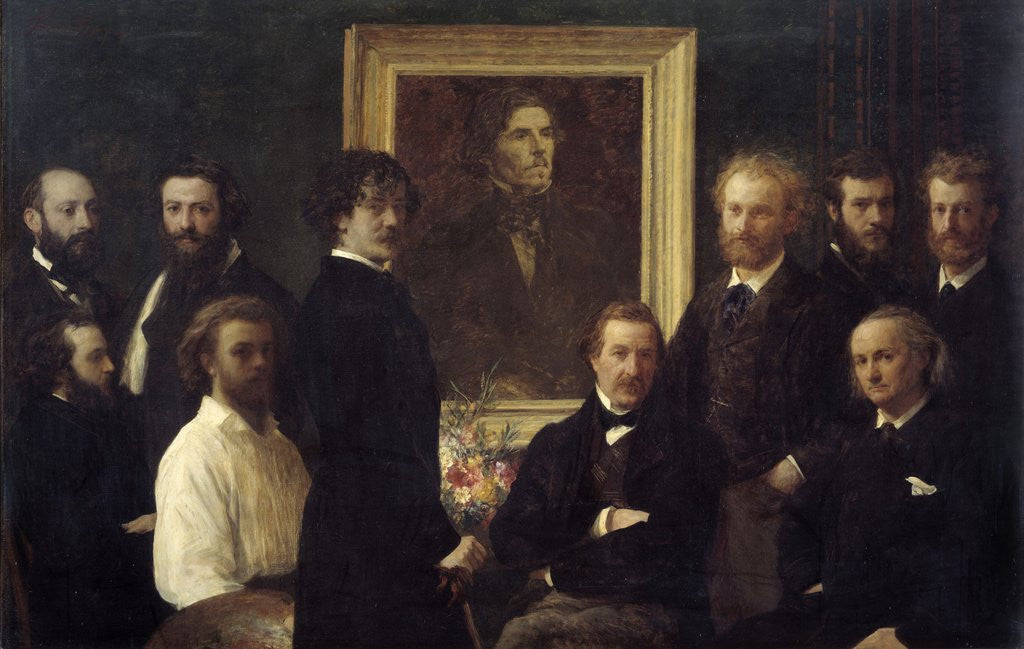 Detail of Tribute to Eugene Delacroix. Painting by Henri Fantin Latour
