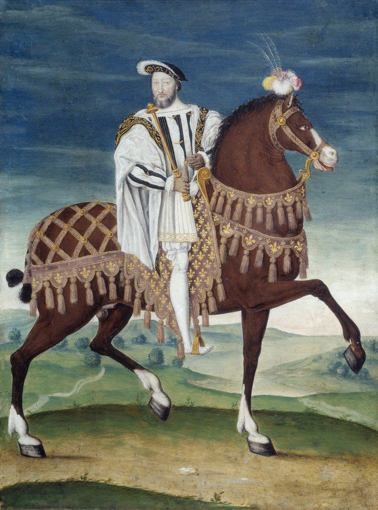 Detail of Equestrian Portrait of Francois I, French school by Anonymous