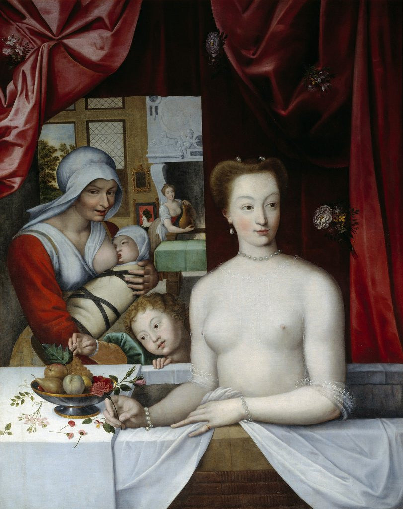 Detail of Gabrielle d'Estrees in her bath by Anonymous