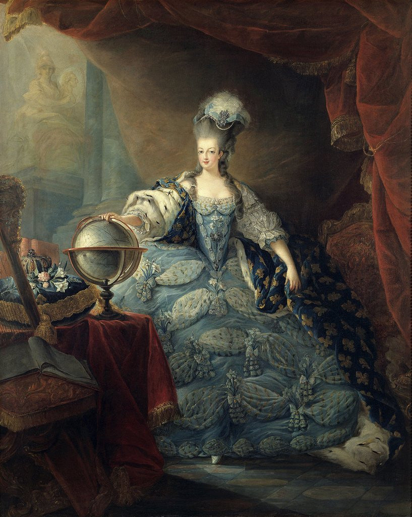 Detail of Portrait of Marie Antoinette, Queen of France by Jean-Baptiste Andre Gautier-Dagoty