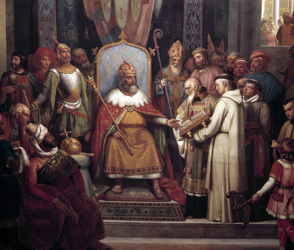 Detail of Charlemagne surrounded by his principal officers by Jules Laure