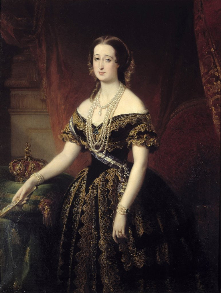 Detail of Portrait of Eugenie by Dubufe Edouard Louis Dubufe