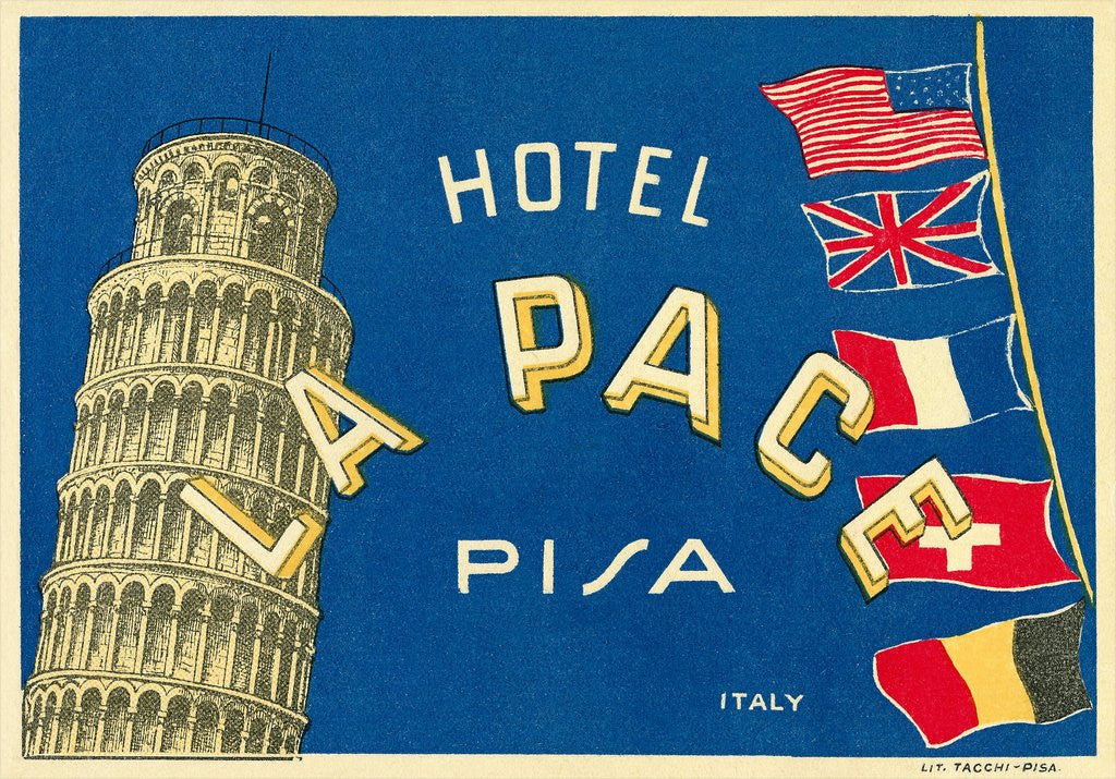 Detail of Hotel La Pace, Pisa, Italy by Corbis