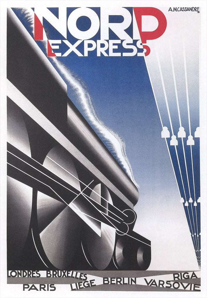 Detail of Streamlined Train Poster by Corbis