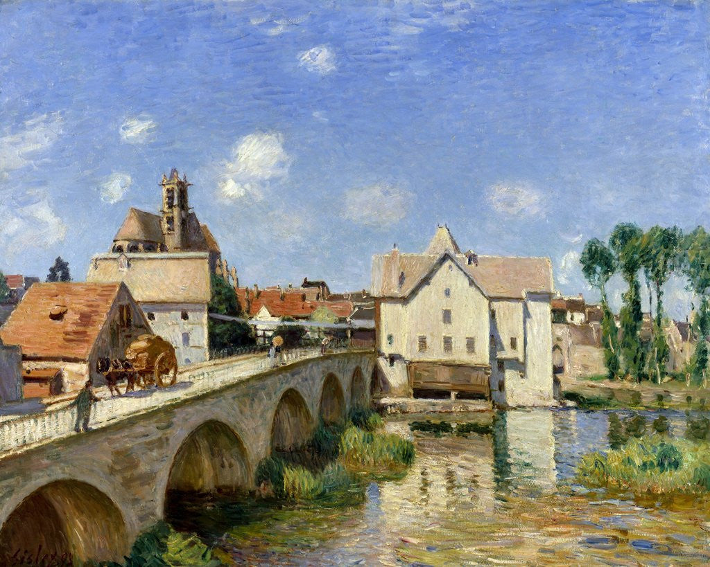 Detail of The Bridge of Moret in 1893 by Alfred Sisley