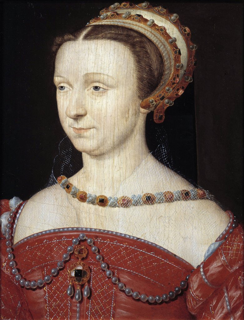 Detail of Portrait of Anne d'Este-Ferrare by Anonymous