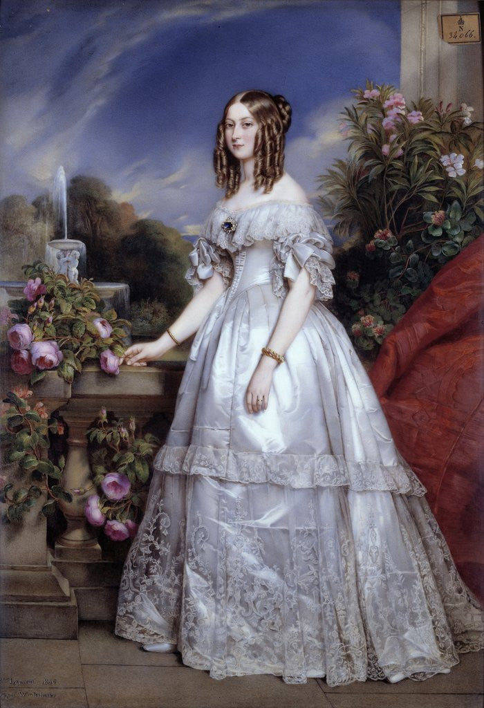 Detail of Portrait of the Duchess of Nemours by M.P. Julien Laurent