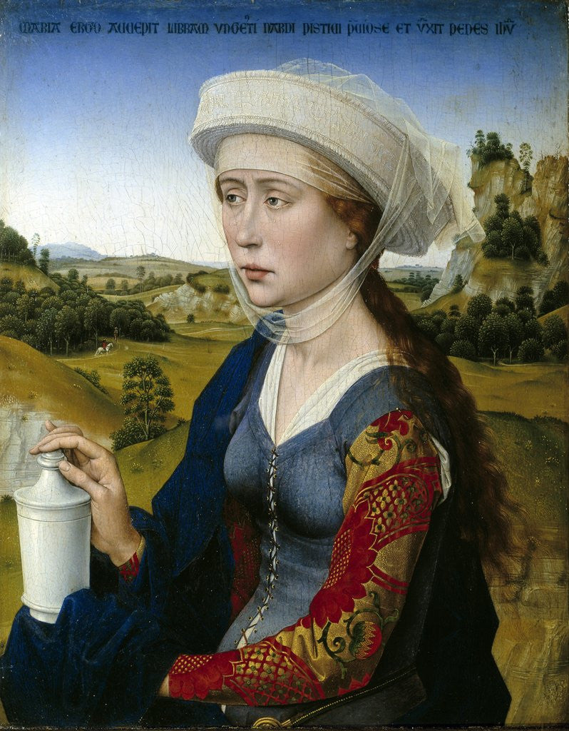 Detail of Mary Magdalene from the Triptych of the Braque Family by Rogier van der Weyden