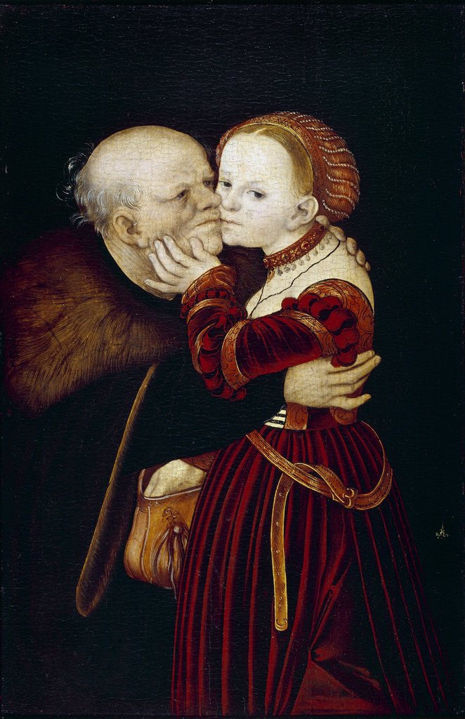 Detail of The Old Fool by Lucas Cranach