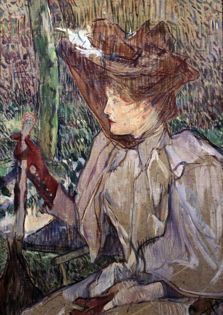 Detail of Portrait of Honorine Platzer (Woman with Gloves) by Henri de Toulouse-Lautrec