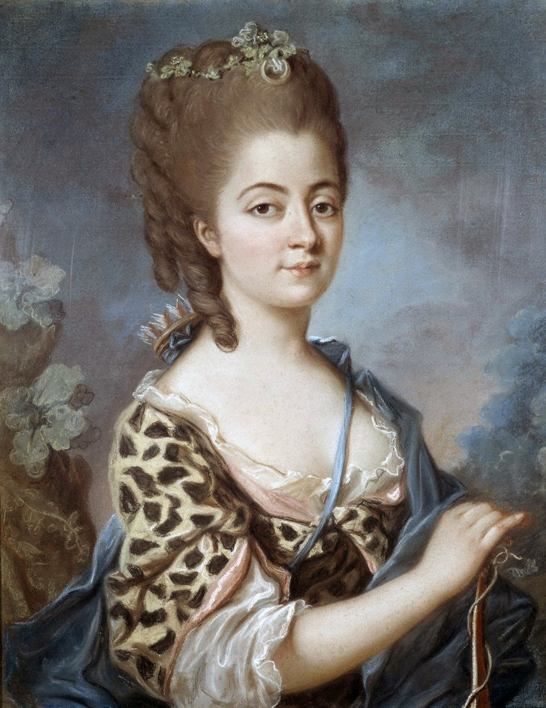 Detail of Portrait of Marie Aurore de Saxe, grandmother of the writer Georges Sand by Anonymous