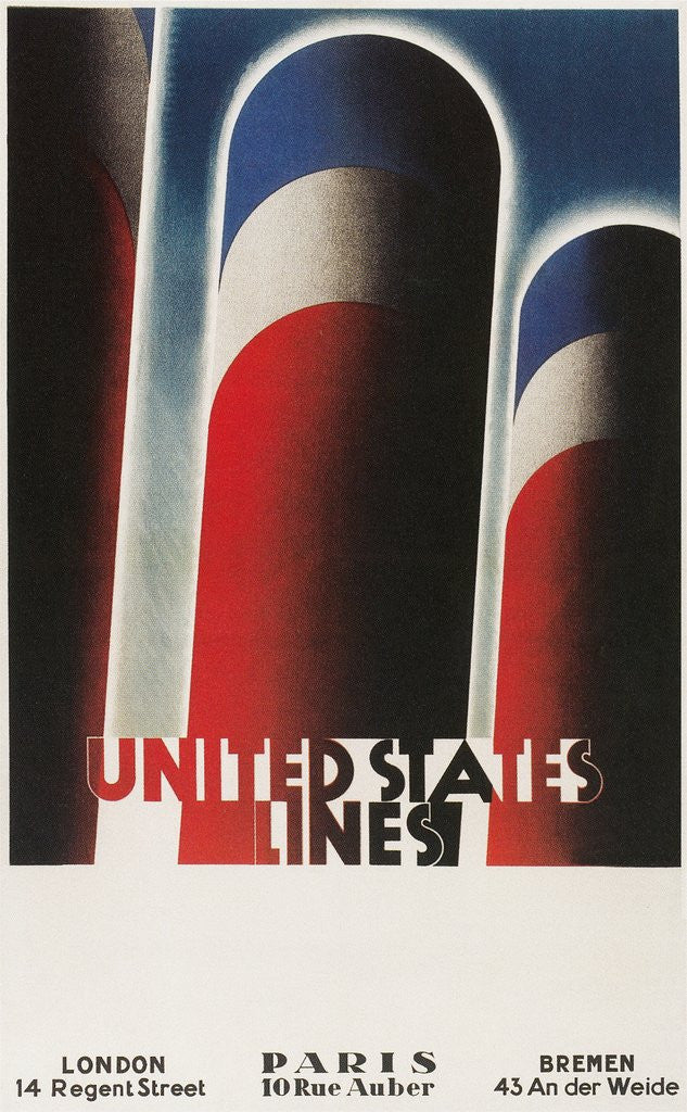 Detail of Travel Poster for United States Lines by Corbis