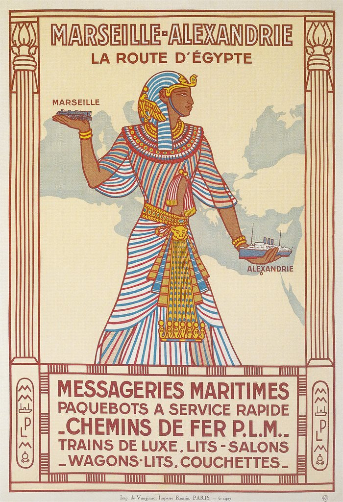 Detail of Vintage Travel Poster with Pharaoh by Corbis