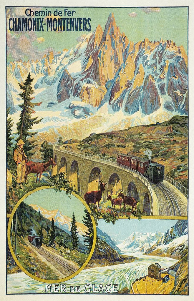 Detail of Vintage Travel Poster for Chamonix, France by Corbis