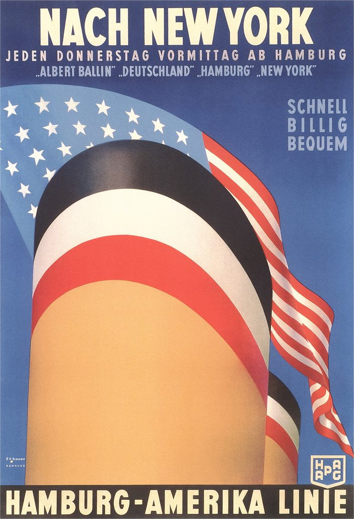 Detail of Hamburg America Line, Ship Funnel by Anonymous