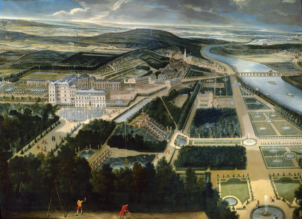 Detail of View of the castle and garden of Saint Cloud by Etienne Allegrain