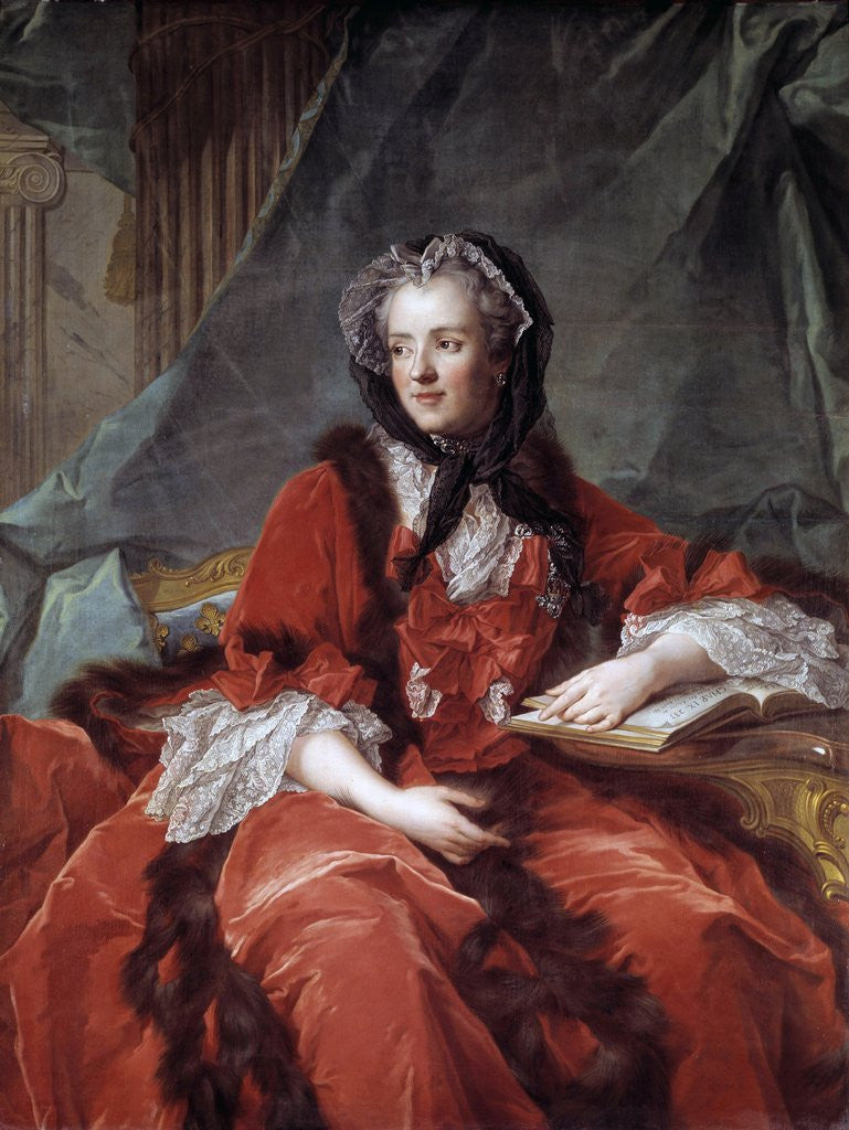 Detail of Portrait of Marie Lesczinska by Jean-Marc Nattier