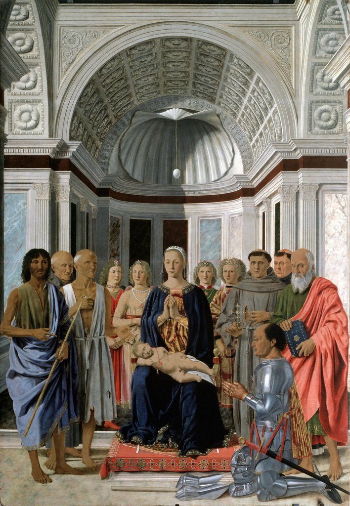 Detail of Madonna and Child with Saints by Piero della Francesca