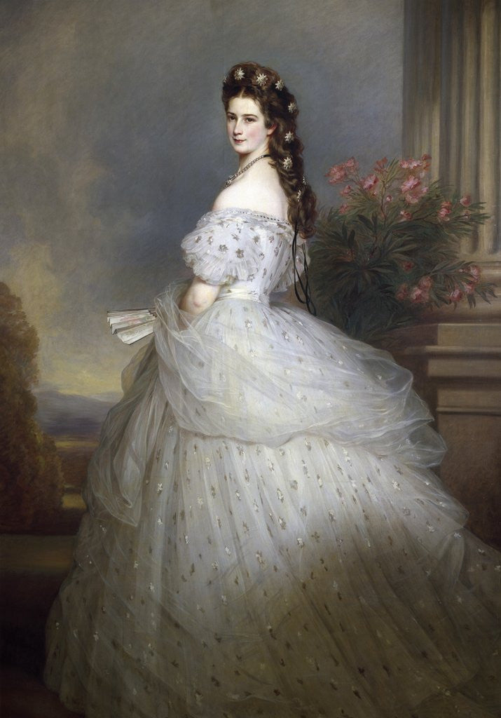 Detail of Empress Elizabeth of Austria and Bavaria by Franz Xavier Winterhalter