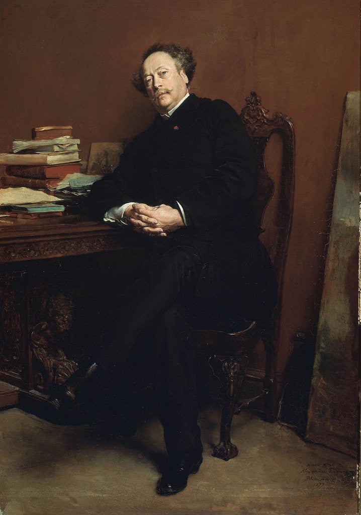 Detail of Portrait of Alexandre Dumas Fils by Jean-Louis-Ernest Meissonier