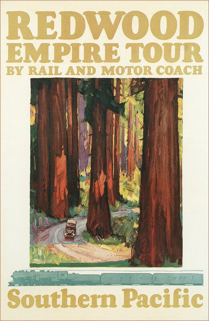 Detail of Travel Poster for the Redwood Empire by Corbis