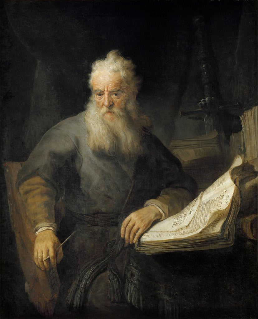 Detail of Apostle Paul by Rembrandt van Rijn