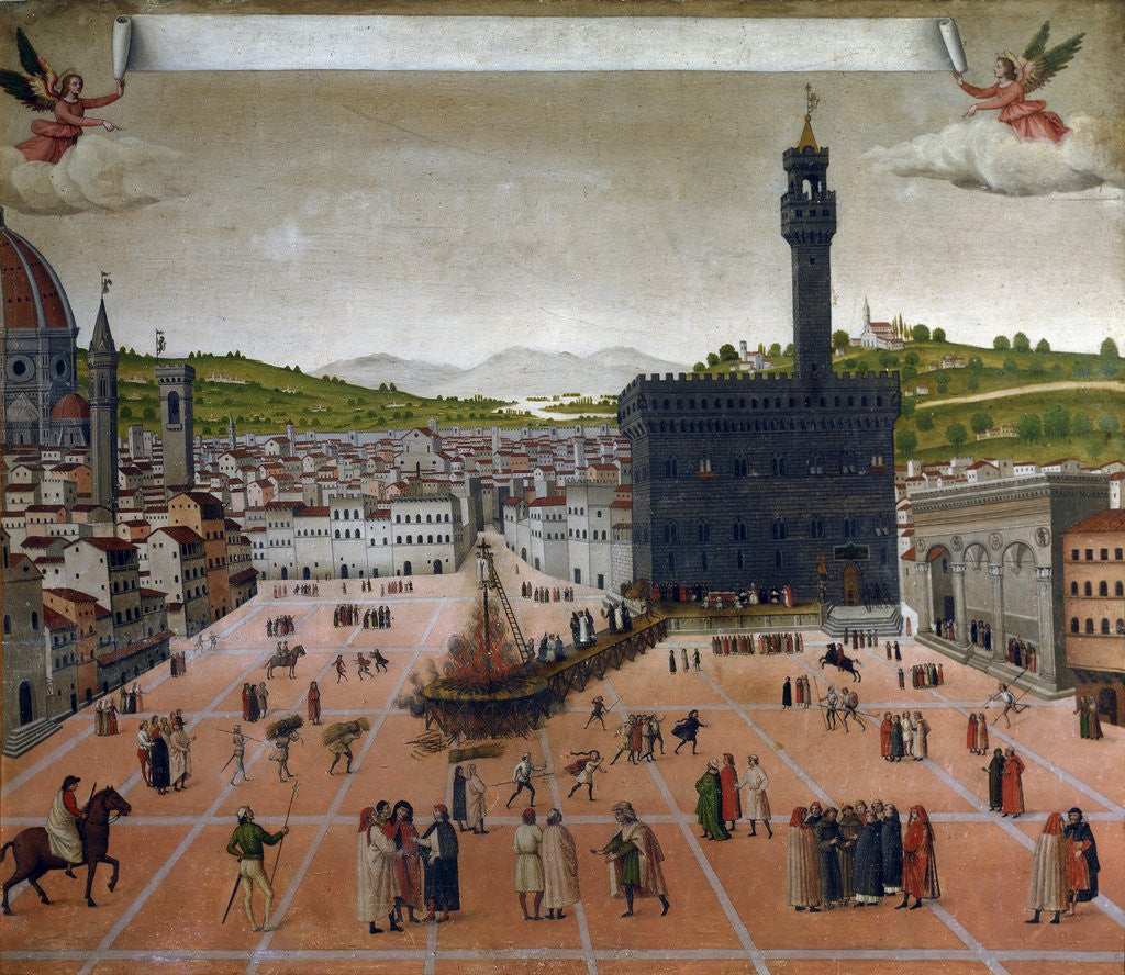 Detail of Depiction of Burning of Girolamo Savonarola by Anonymous