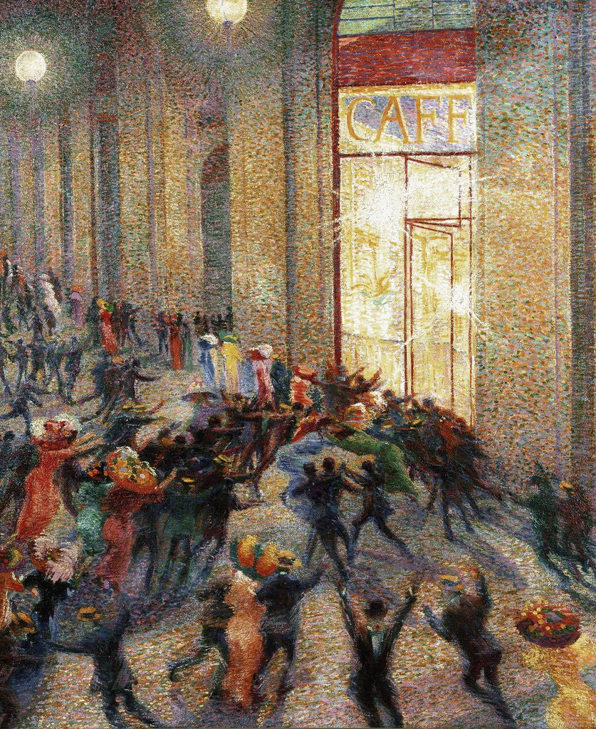 Detail of Brawl in the Galleria by Umberto Boccioni