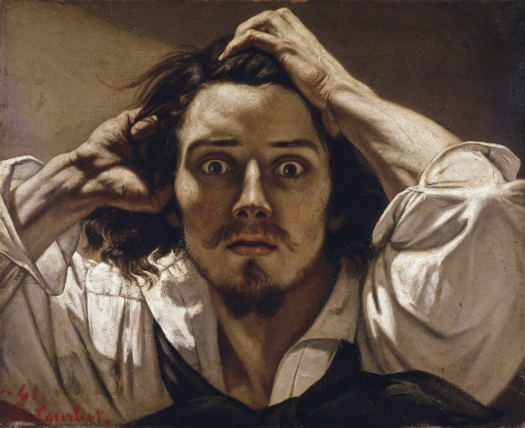 Detail of The Desperate Man (Self-portrait) by Gustave Courbet
