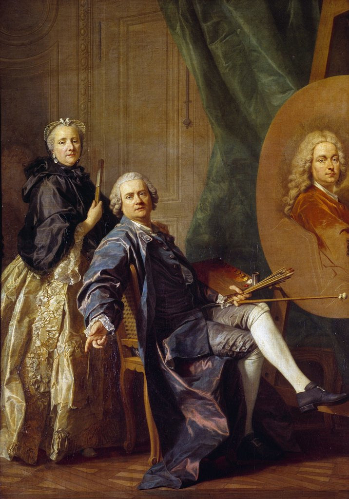 Detail of Louis Michel Van Loo and his sister by Louis Michel van Loo