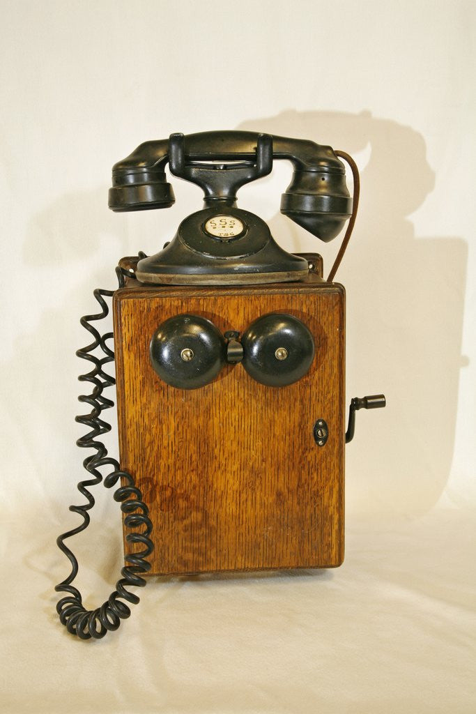 Detail of early telephone by Anonymous