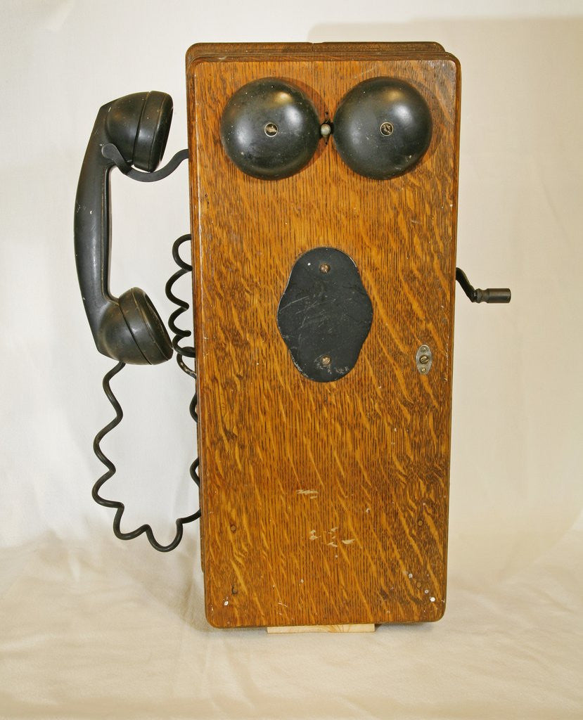 Detail of early telephone by Anonymous