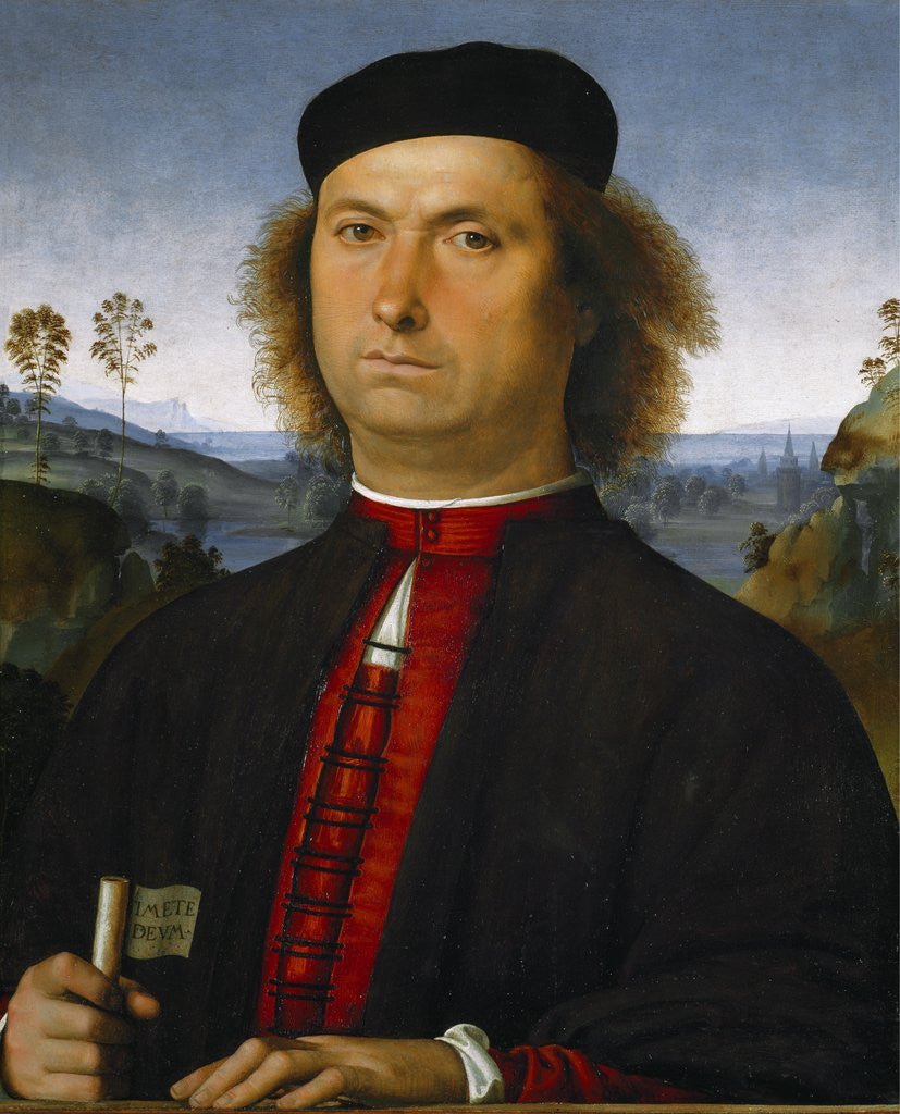 Detail of Portrait of Francesco delle Opere by Perugino