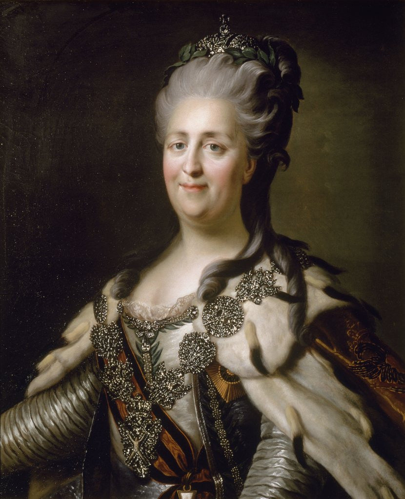 Detail of Portrait of Catherine II (1729-96) of Russia by Anonymous