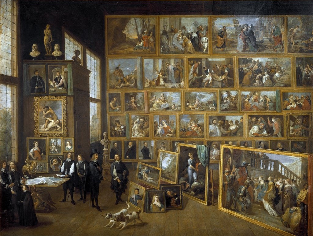 Detail of Archduke Leopold Wilhelm in His Picture Gallery in Brussels by David Teniers II