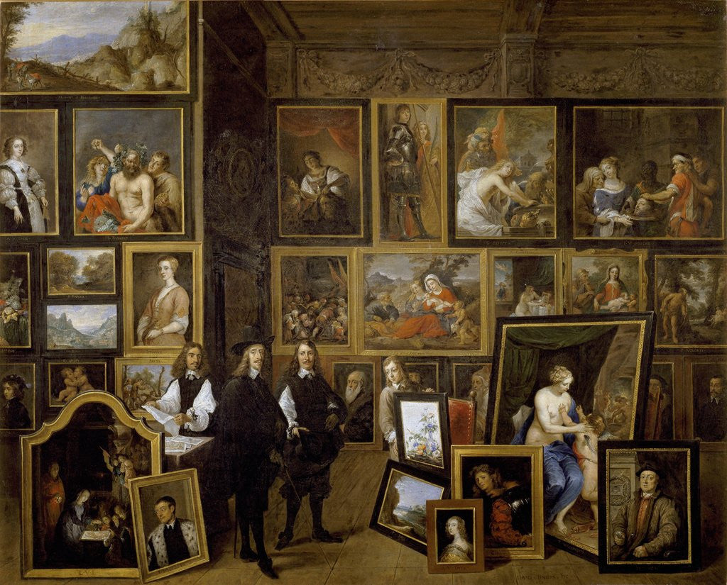 Detail of Archduke Leopold Wilhelm in his Picture Gallery David the Younger Teniers by Anonymous