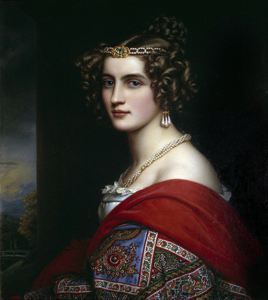 Detail of Portrait of Amalie von Schintling by Josef Karl Stieler