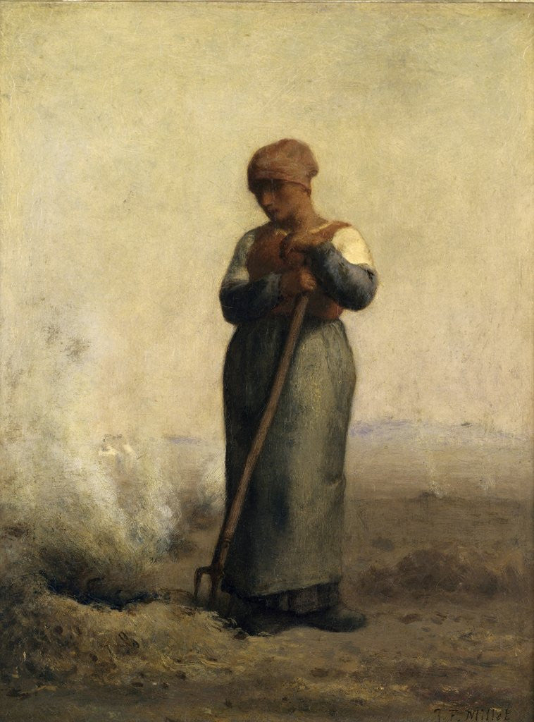 Detail of The Stubble Burner by Jean-Francois Millet