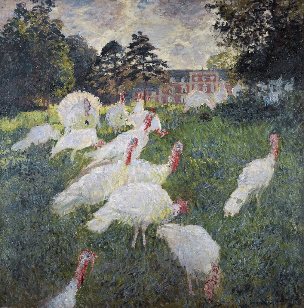 Detail of The Turkeys at the Chateau de Rottembourg by Claude Monet