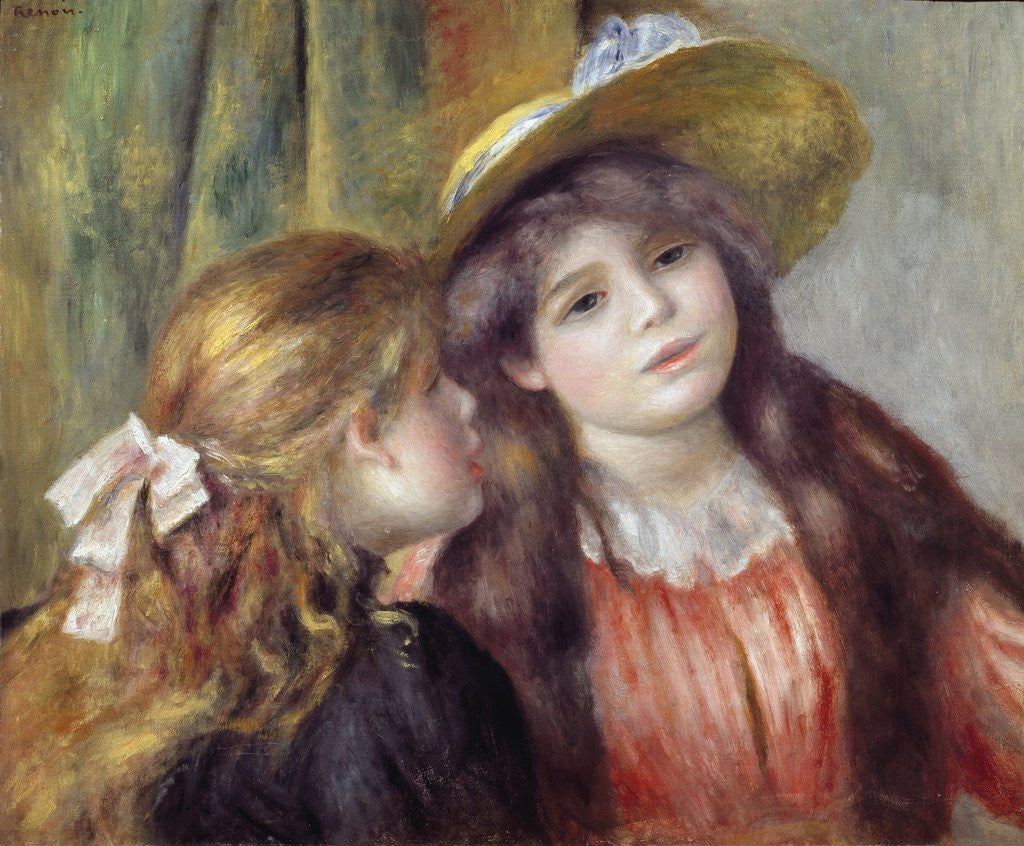 Detail of Portrait of Two Girls by Pierre-Auguste Renoir