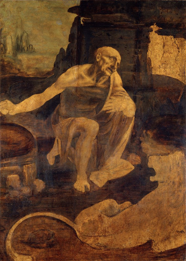 Detail of Saint Jerome in the Wilderness by Leonardo da Vinci